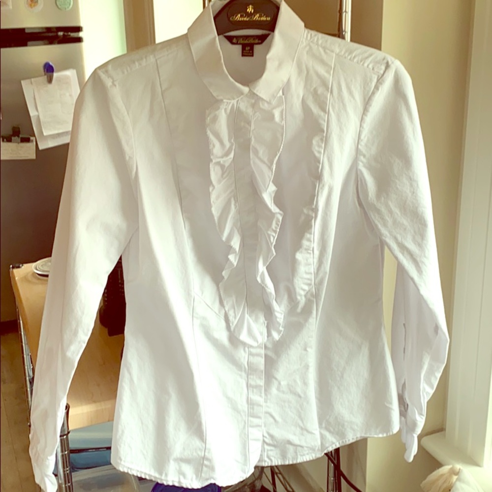 Brooks Brothers women’s button down ruffle shirt